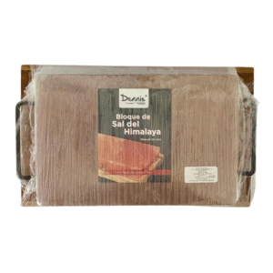 BLOQUE  DE SAL DEL HIMALAYA 30X20X3.5 BASE MADERA Y ACERO NEGRO 8 KG APROX